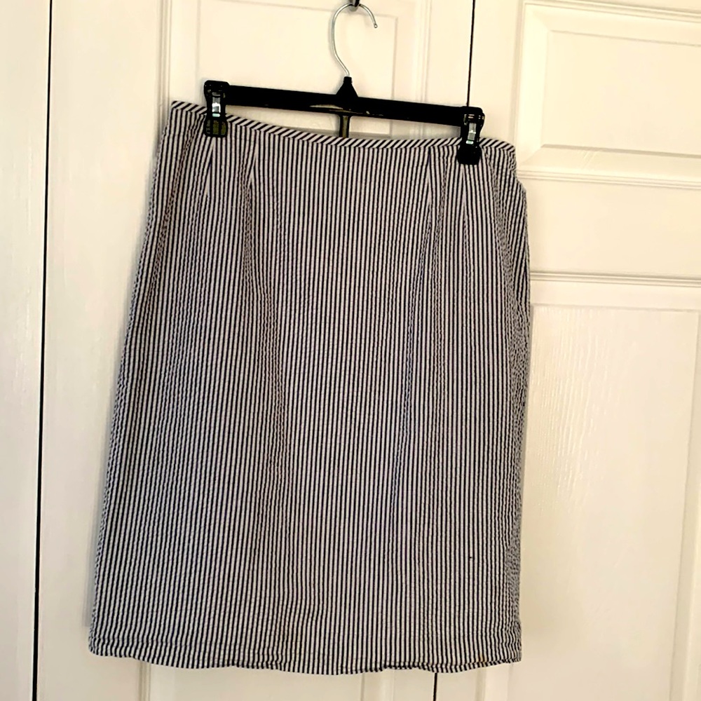 Seersucker Pencil Skirt.